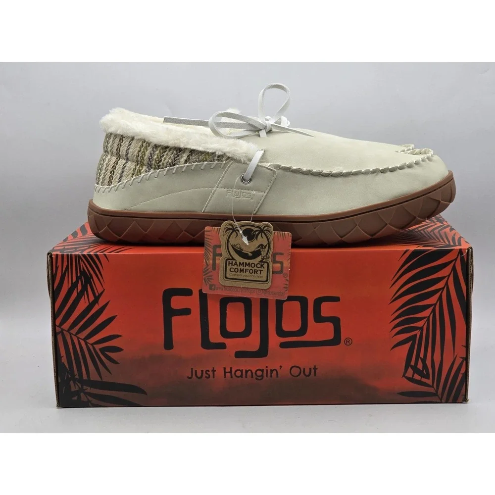 Flojos Unisex Gracias‎ Slipper Slip-Ons Shoes Ivory/Gum Size M13/W14 SLP1105 NEW - Picture 4 of 13